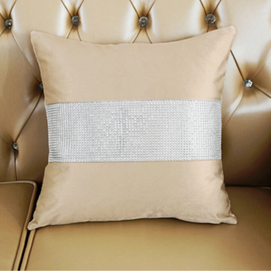 Housse de coussin bande strass - Décoration intérieure