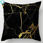 Housse de coussin carrée au motif marbre noir et doré, décoration intérieure élégante - Décoration intérieure