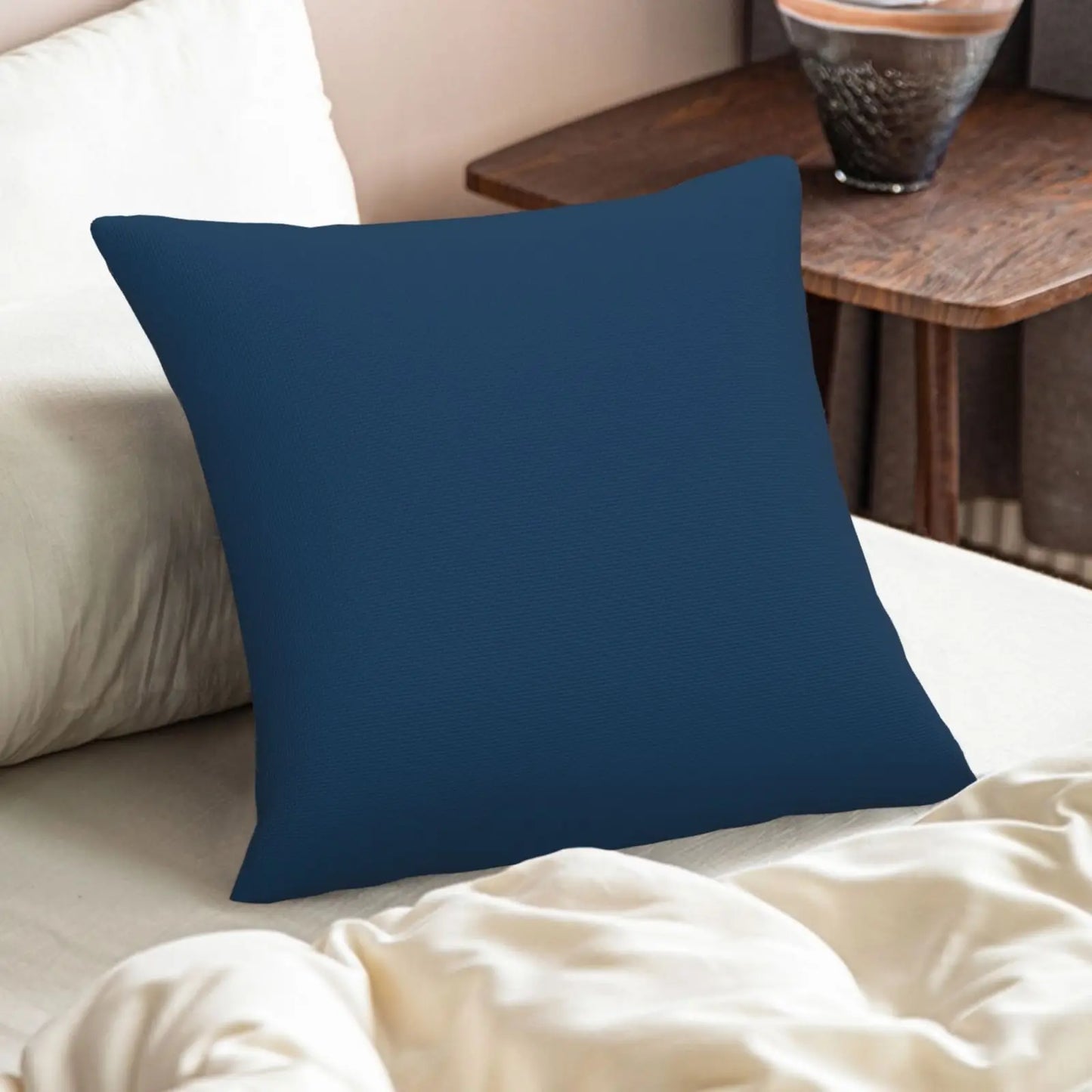 Housse de coussin couleur pure en lin ou polyester, formats carrés et rectangulaires, décoration minimaliste pour chambre ou bureau - Décoration intérieure