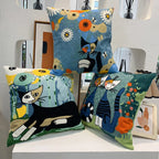 Housse de coussin décorative brodée style Picasso, motif abstrait moderne pour canapé, maison ou voiture - Décoration intérieure
