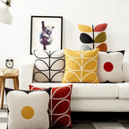 Housse de coussin en lin à fleurs géométriques modernes et pétales floraux, décoration élégante pour canapé ou chambre - Décoration intérieure