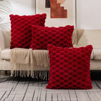 Housse de coussin en velours tissé, motif flocon de neige, couleur unie, déco douce et élégante pour salon ou canapé - Décoration intérieure