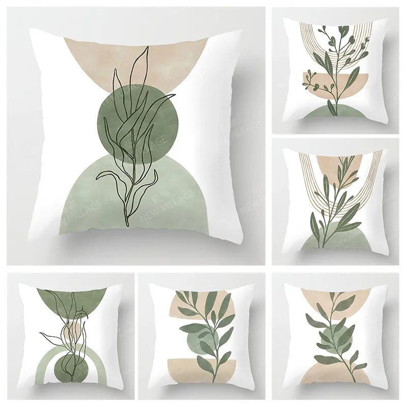 Housse de coussin nordique décorative aux motifs géométriques et tons Morandi, style bohème pour canapé ou lit - Décoration intérieure