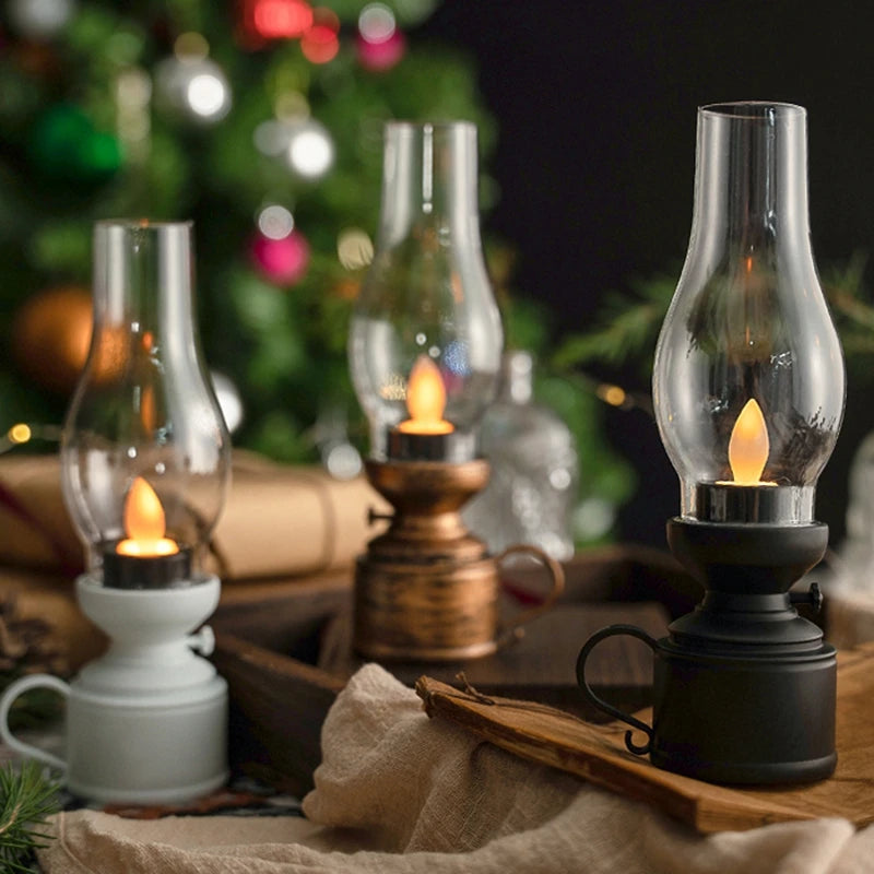 Lampe bougie rétro sans flamme pour décoration intérieure élégante
