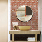 Lot de 10 panneaux muraux 3D auto-adhésifs posés  dans une salle de bain , revêtement vinyle structuré effet rétro imperméable - Décoration intérieure