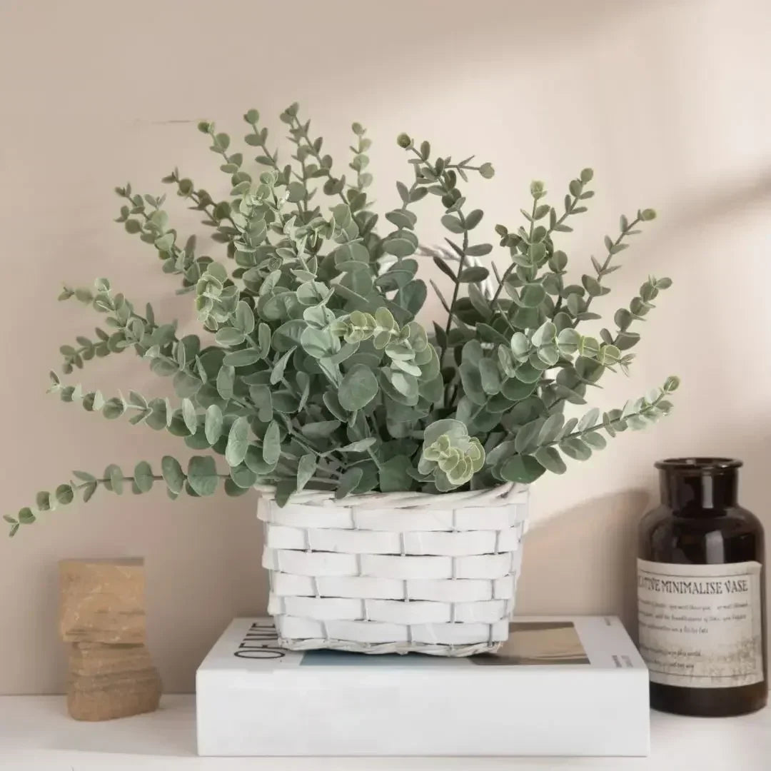 Lot de 20 feuilles d'eucalyptus artificielles en vrac, feuillage décoratif réaliste pour compositions florales DIY