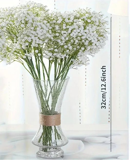 Lot de 30 gypsophiles artificielles au toucher réaliste, fleurs décoratives blanches pour compositions florales et mariages