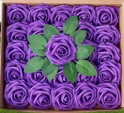 Lot de roses artificielles en mousse réaliste – Fleurs décoratives pour mariage, fête ou intérieur