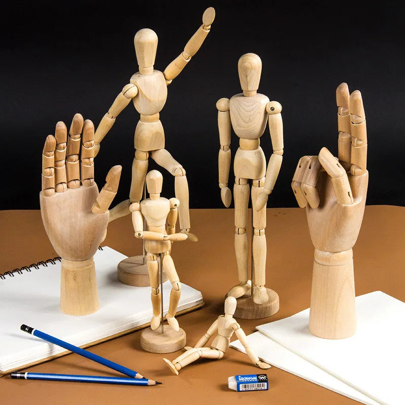 Mannequin en bois articulé - Figurine pour dessin et décoration intérieure