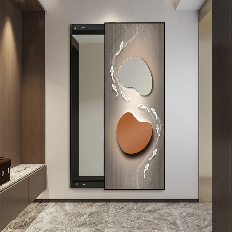 Miroir carré moderne sur pied ou mural, finition luxueuse, idéal pour salon ou chambre - Décoration intérieure