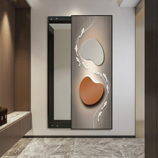 Miroir carré moderne sur pied ou mural, finition luxueuse, idéal pour salon ou chambre - Décoration intérieure