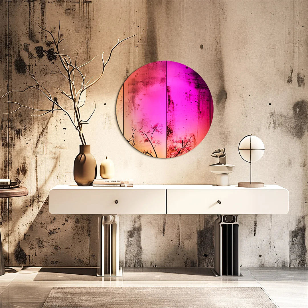 Miroir décoratif mural en verre irisé avec reflets arc-en-ciel, posé dans une chambre lumineuse - Décoration intérieure