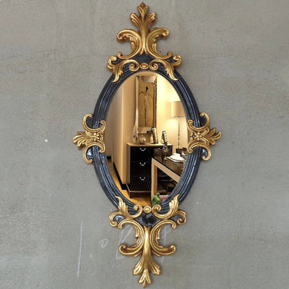 Miroir mural rectangulaire au style européen et américain, cadre décoratif en bois pour salle de bain ou coiffeuse élégante - Décoration intérieure