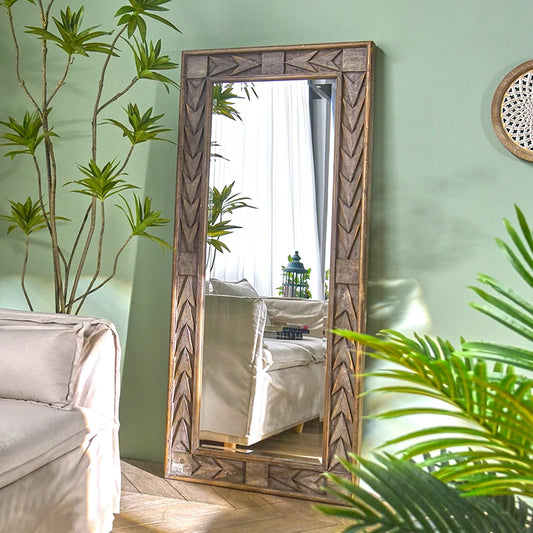 Miroir mural vintage avec cadre luxueux de style européen, parfait pour une décoration féminine élégante - Décoration intérieure