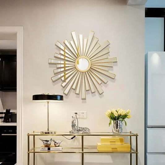 Miroir rond en verre style nordique avec motif cœur irrégulier, décoration kawaii pour salle de bain ou chambre - Décoration intérieure