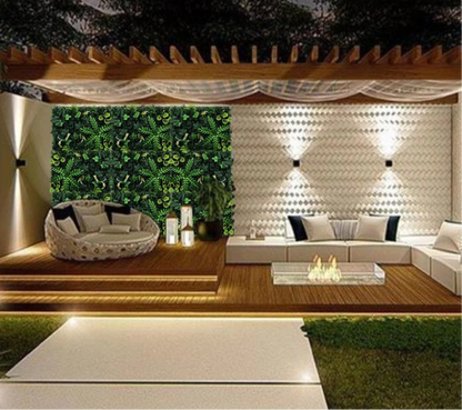 Mur végétal artificiel, panneau de fausses plantes vertes pour décoration de jardin, mur, clôture ou intérieur, style jungle réaliste