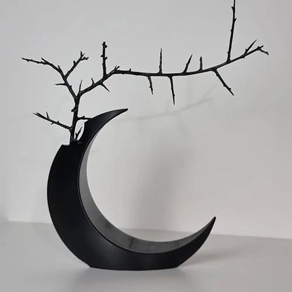 Objet déco moderne : vase imprimé en 3D noir ou blanc pour fleurs séchées