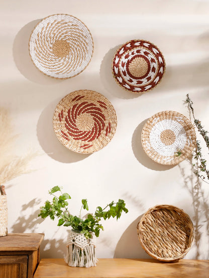 Panier mural en jonc de mer tissé à la main style Boho Chic. Décoration intérieure