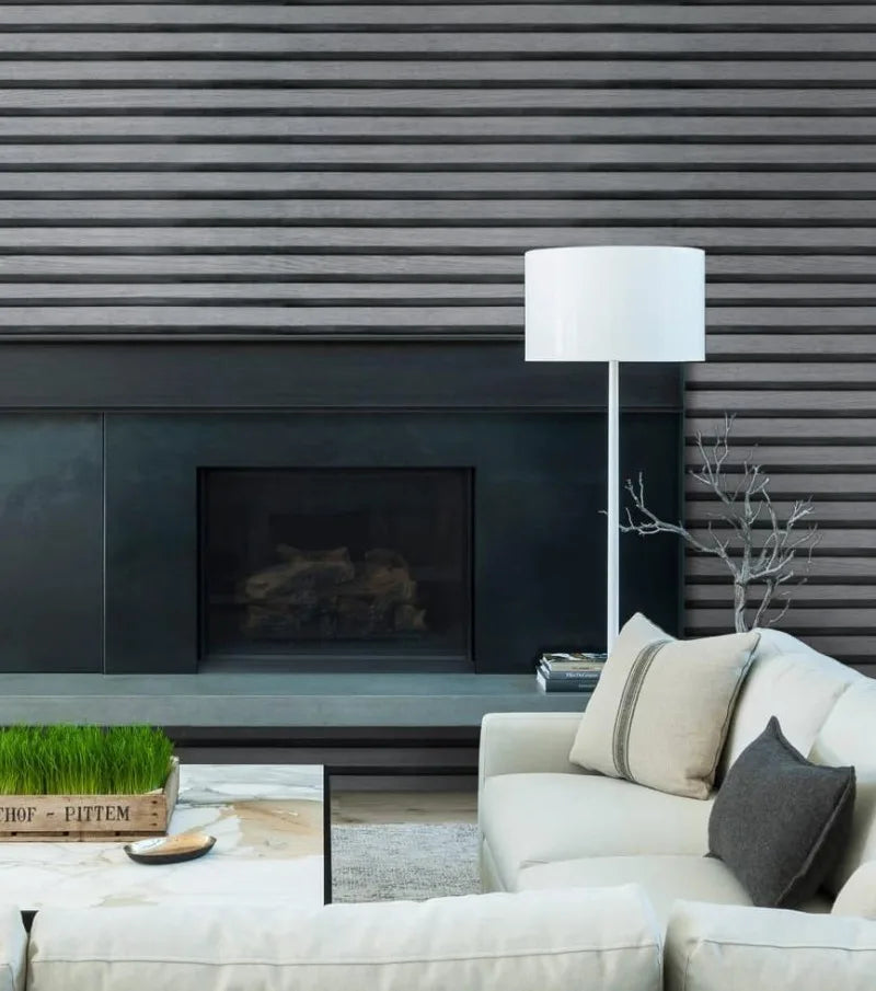 Papier peint autocollant gris imitation bois posé sur mur ou meuble, déco intérieure imperméable et amovible en vinyle texturé - Décoration intérieure