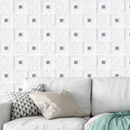 Papier peint mural en mousse 3D motif brique 70×100 cm posé au plafond d’une chambre, effet relief chaleureux et moderne - Décoration intérieure