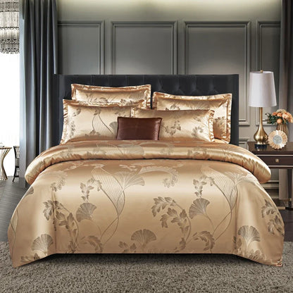 Parure de lit Jacquard satin 220x240 – style européen luxe pour mariage ou chambre royale. Décoration intérieure.