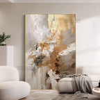 Peinture abstraite dorée à l’huile sur toile, faite à la main, décoration murale moderne pour chambre à coucher, sans cadre- Décoration intérieure