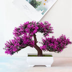 Petit bonsaï artificiel en pot, feuillage vert réaliste pour décoration intérieure zen dans salon, bureau ou chambre, sans entretien
