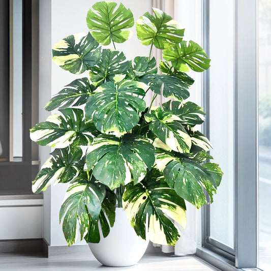 Plante Monstera artificielle premium avec grand feuillage tropical chic, hauteur 52–104 cm. Décoration intérieure