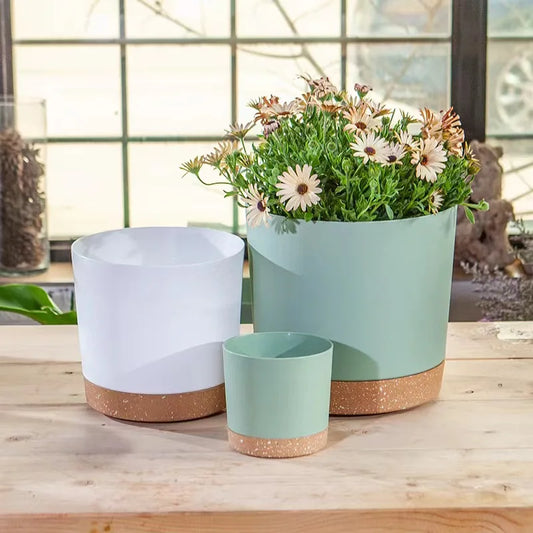Pot de fleurs en plastique léger avec drainage, utilisé en intérieur ou extérieur pour grandes plantes - Décoration intérieure