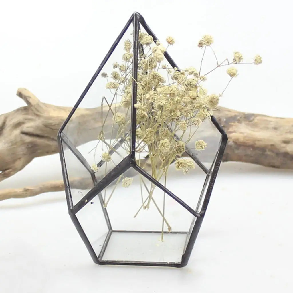 Pot géométrique en verre ouvert