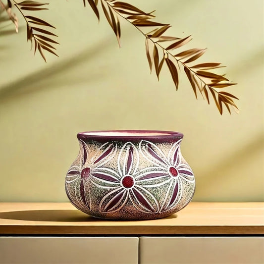 Pots en céramique avec motifs floraux vintage - Décoration intérieure