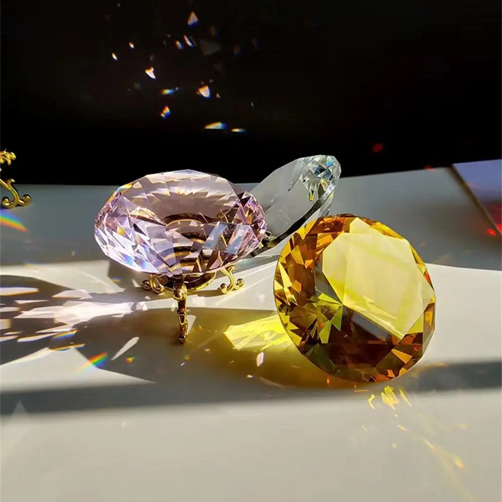 Presse-papiers décoratif en cristal en forme de diamant élégant et brillant pour décoration de bureau ou salon