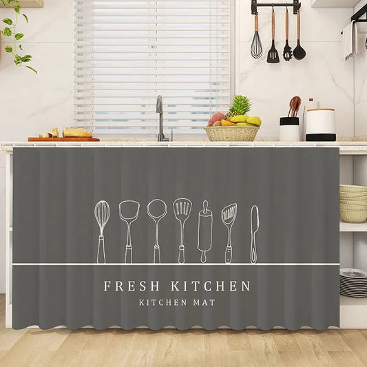 Rideau de cuisine INS autocollant, housse courte anti-poussière pour armoire – décoration pratique et durable - Décoration intérieure