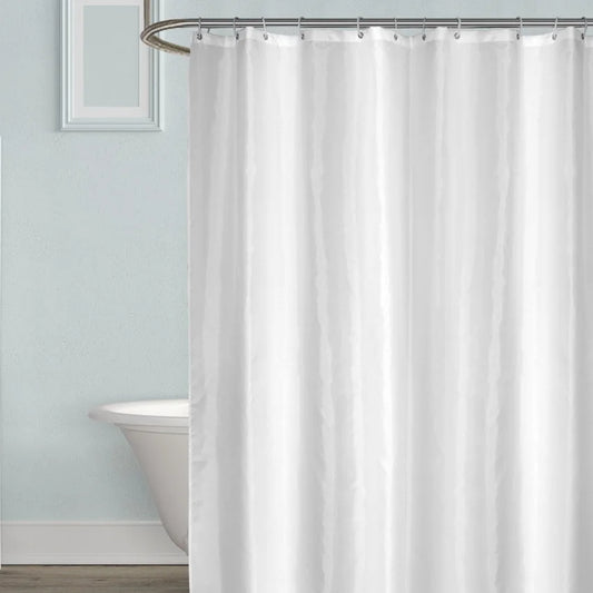 Rideau de douche blanc imperméable, épais et solide – grande housse avec 12 crochets pour salle de bain - Décoration intérieure