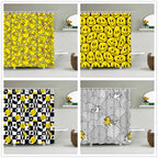 Rideau de douche imperméable avec motif canard jaune et smiley – 12 crochets inclus, décoration fun pour salle de bain - Décoration intérieur