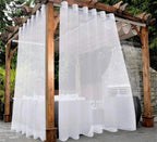 Rideau extérieur transparent imperméable noir, blanc ou gris – 1 ou 2 pièces pour terrasse, balcon ou jardin - Décoration intérieure.