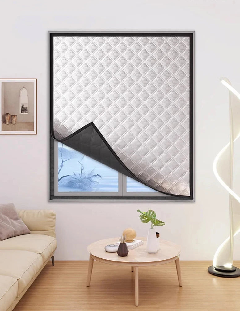 Rideaux chauds à double épaisseur avec moustiquaire – isolation contre le froid, la chaleur et les bruits, protection solaire pour intérieur - Décoration intérieure.