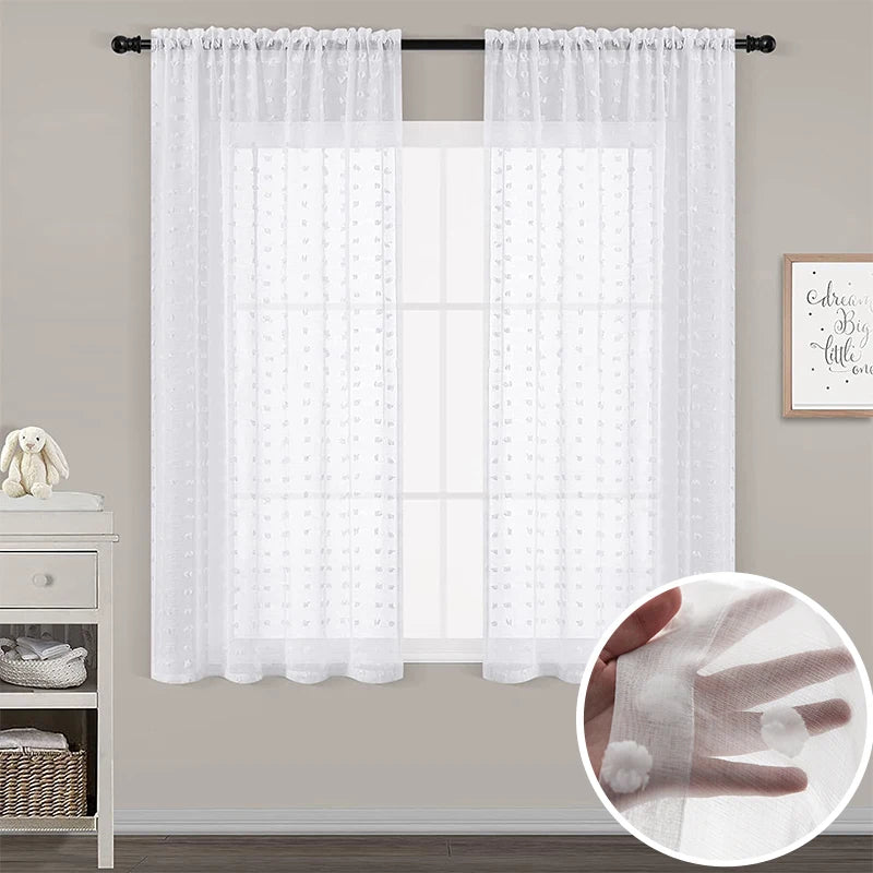 Rideaux courts blancs au style mignon – parfaits pour salon, chambre de fille, cuisine ou camping-car - Décoration intérieure