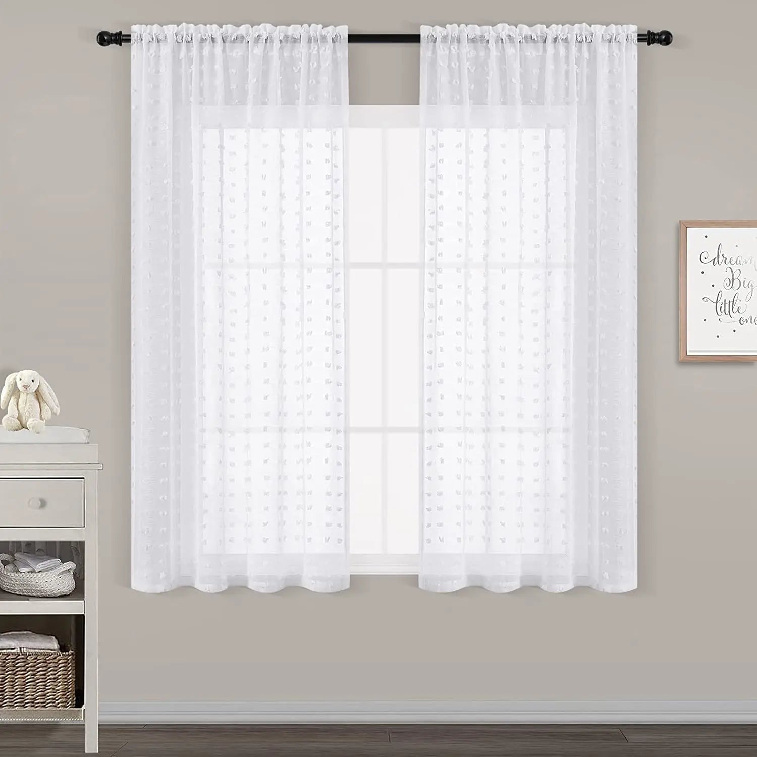 Rideaux courts blancs  – parfaits pour salon, chambre de fille, cuisine ou camping-car - Décoration intérieure