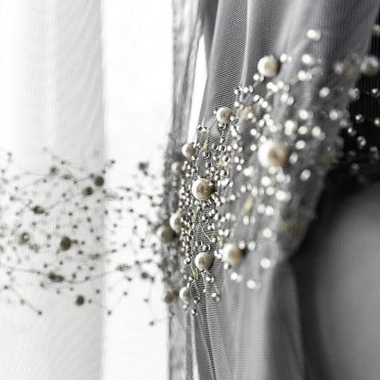 Rideaux en tulle gris style européen – modernes, luxueux et translucides pour salon, chambre ou salle à manger - Décoration intérieure