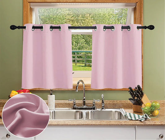 Rideaux occultants courts à œillets pour cuisine, salon ou chambre – isolation thermique et décoration intérieure moderne - Décoration intérieure