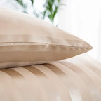 Parure Housse de couette rayée en Satin