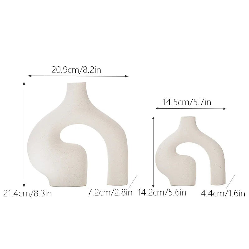 Vase en Céramique Style Nordique Blanc