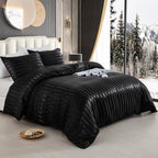 Parure Housse de couette rayée en Satin