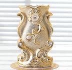 Vase en Porcelaine Givrée Dorée