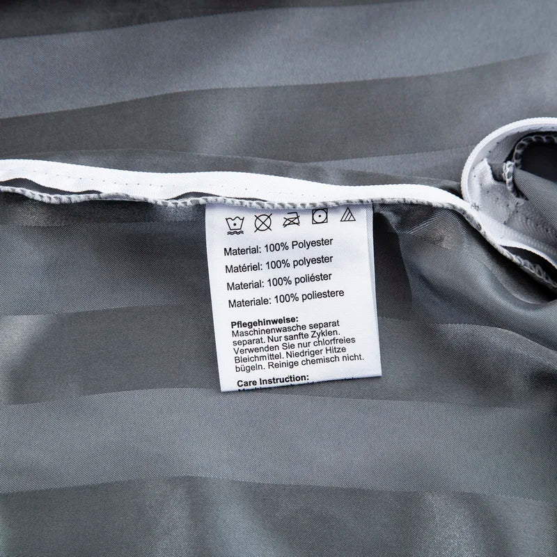 Parure Housse de couette rayée en Satin