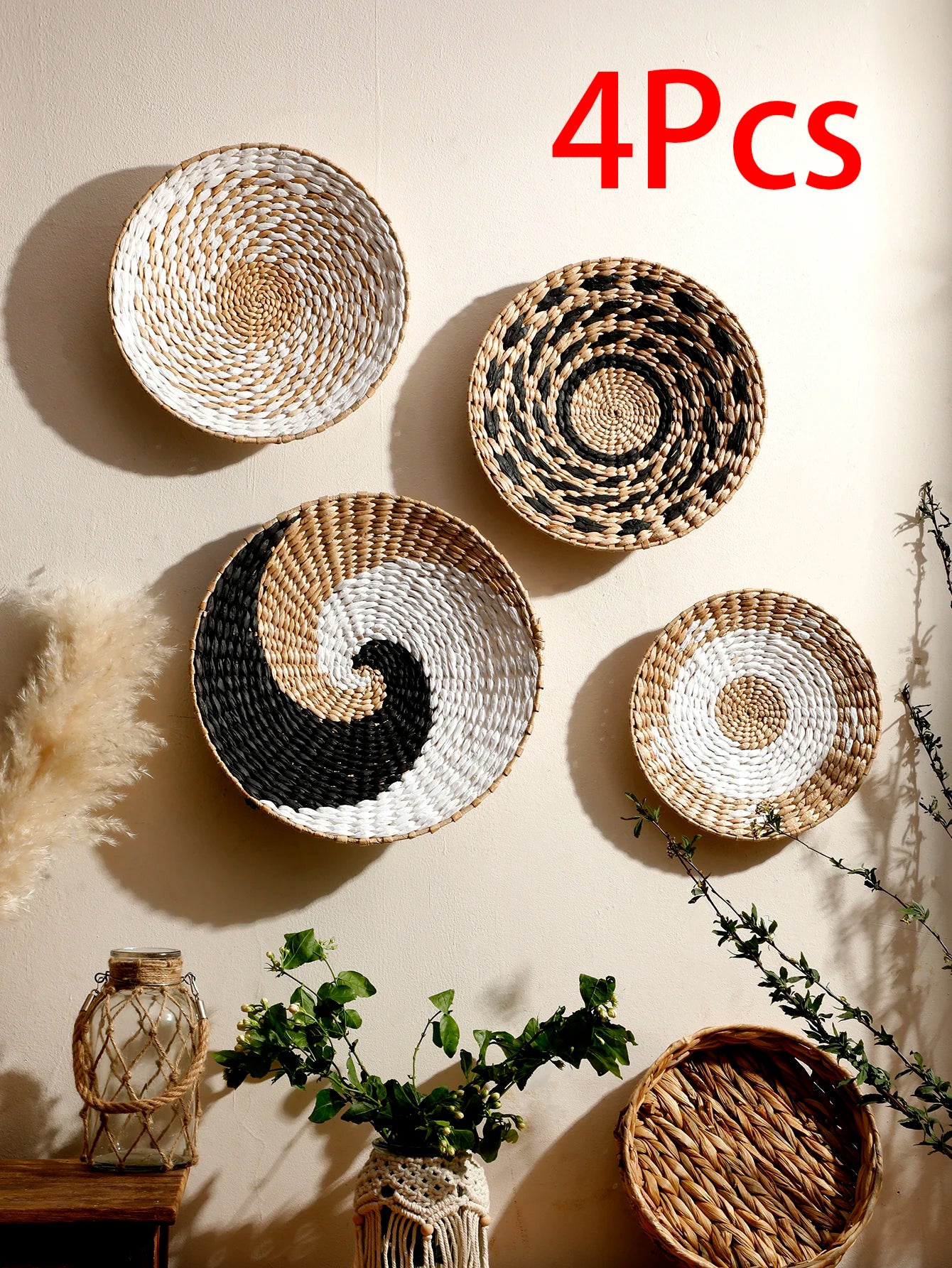 Panier mural en jonc de mer fait main
