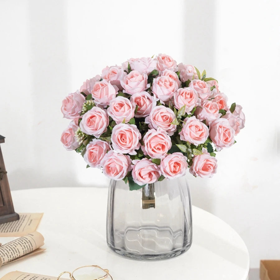 Fleur Artificielle Bouquet de Rose en Soie