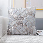 Housse de Coussin en Fourrure à paillettes
