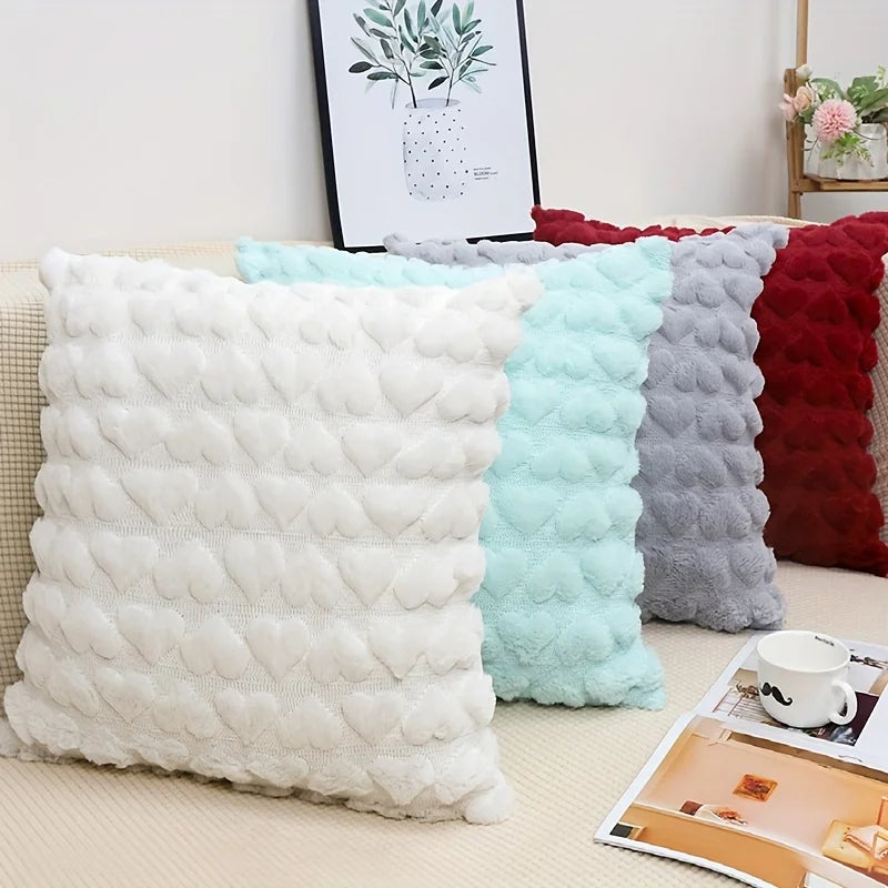 Housse de Coussin à Motif Coeur